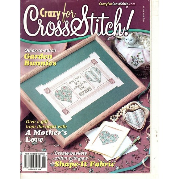 Crazy for Cross Stitch Magazine May 2001 issue 64 Full Color Patterns - Picture 1 of 6